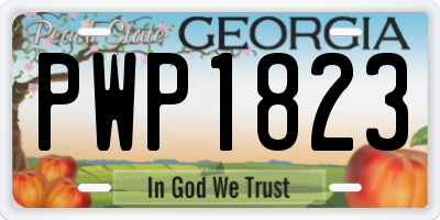 GA license plate PWP1823