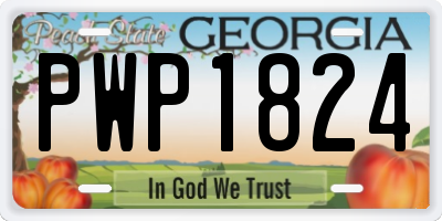 GA license plate PWP1824