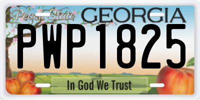 GA license plate PWP1825