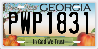 GA license plate PWP1831