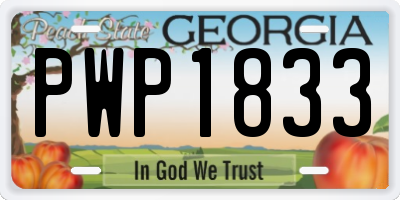 GA license plate PWP1833
