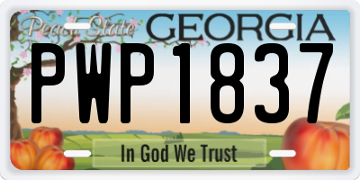 GA license plate PWP1837