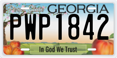 GA license plate PWP1842