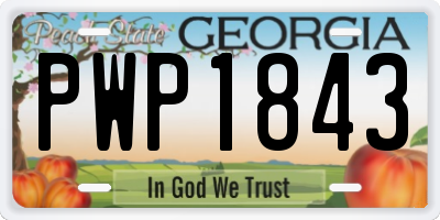 GA license plate PWP1843