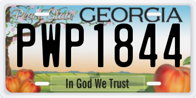 GA license plate PWP1844