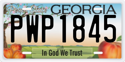 GA license plate PWP1845