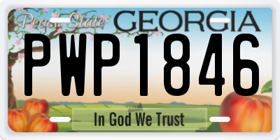 GA license plate PWP1846