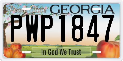 GA license plate PWP1847
