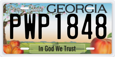 GA license plate PWP1848