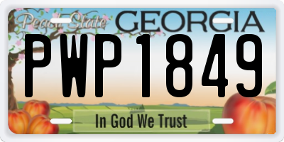 GA license plate PWP1849