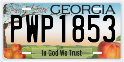 GA license plate PWP1853