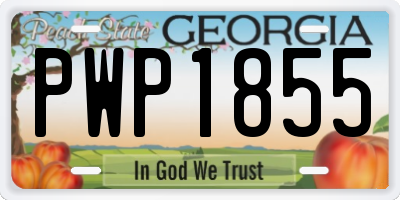 GA license plate PWP1855