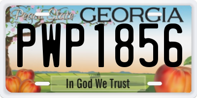 GA license plate PWP1856