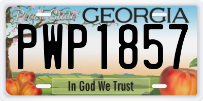 GA license plate PWP1857