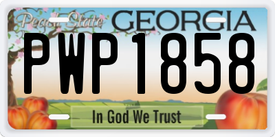 GA license plate PWP1858