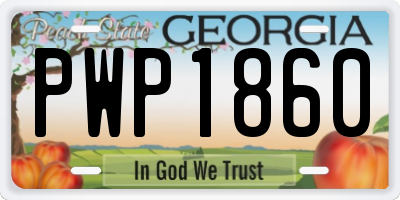 GA license plate PWP1860