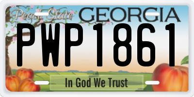 GA license plate PWP1861