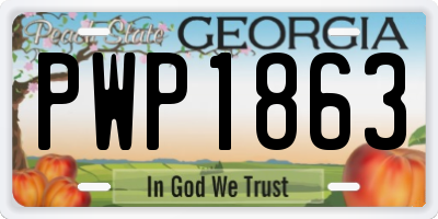 GA license plate PWP1863