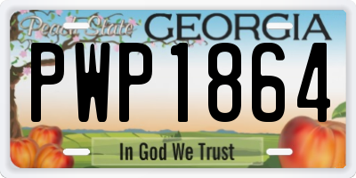 GA license plate PWP1864