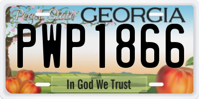 GA license plate PWP1866