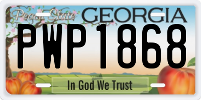 GA license plate PWP1868