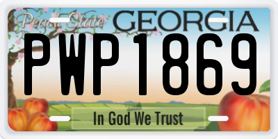 GA license plate PWP1869