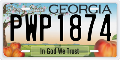 GA license plate PWP1874