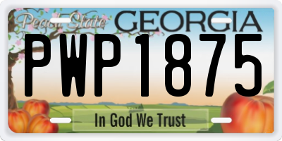 GA license plate PWP1875