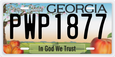 GA license plate PWP1877