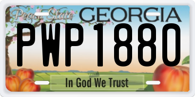 GA license plate PWP1880