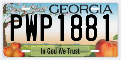 GA license plate PWP1881