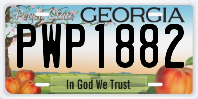GA license plate PWP1882