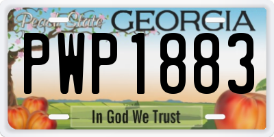GA license plate PWP1883