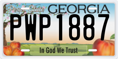 GA license plate PWP1887