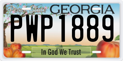 GA license plate PWP1889