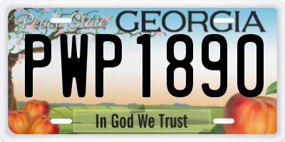 GA license plate PWP1890