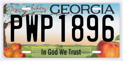 GA license plate PWP1896