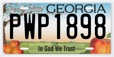 GA license plate PWP1898
