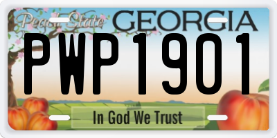 GA license plate PWP1901