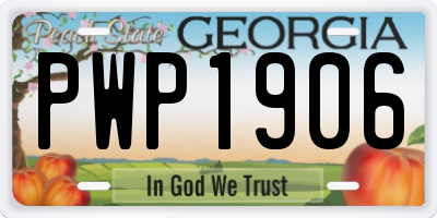 GA license plate PWP1906