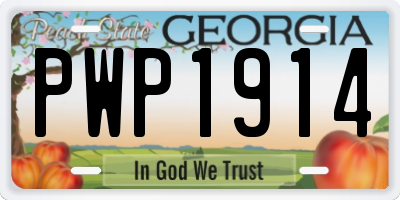 GA license plate PWP1914
