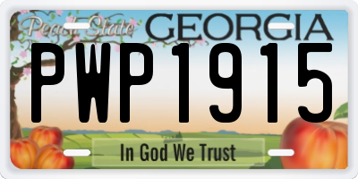 GA license plate PWP1915