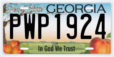 GA license plate PWP1924