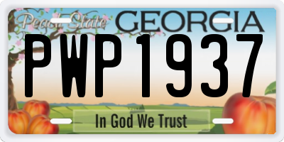 GA license plate PWP1937