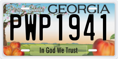GA license plate PWP1941