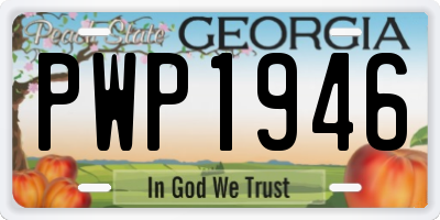 GA license plate PWP1946