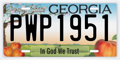 GA license plate PWP1951