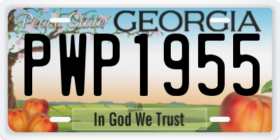 GA license plate PWP1955