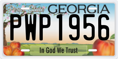 GA license plate PWP1956