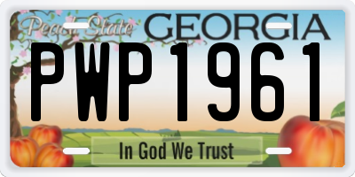 GA license plate PWP1961